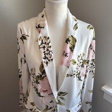 Philosophy Floral knit Blazer Jacket Size Large Botanical patterns Front closure