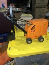 1960  s Buddy L Steam Shovel Big Dig Power Digger Shovel Pressed Steel Orange