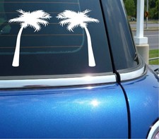 PALM TREE SET 2 STICKER DECAL BEACH OCEAN TROPICAL ISLAND CAR WINDOW WALL