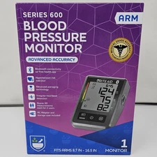 Rite Aid Series 600 Blood Pressure Monitor, Arm 8.7"-16.5" Home Monitoring, New