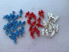 Vintage MARX MPC Plastic Space Men Astronaut Toy Figures Lot Red White Blue