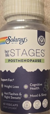 Solaray  STAGES POSTMENOPAUSE 60 Vegcaps ( 30 Servings ) BEST BY 08/26