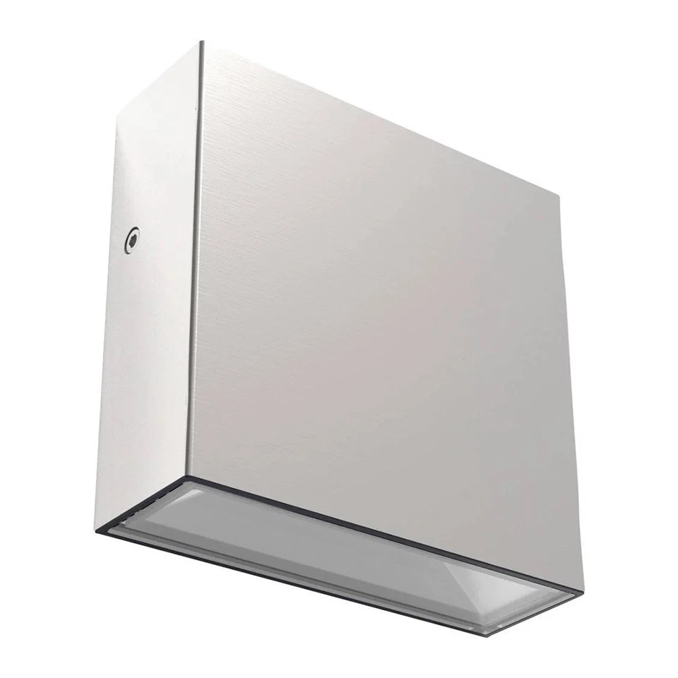 Lutec LED Außenleuchte Wandlampe Gemini Edelstahl IP54 9,2W neutralweiß 4000K