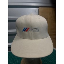 Vintage BMW M3 Flexfit Hat Yupoong Off White Embroidered Logo Cap L/XL
