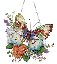 Butterfly Diamond Art Hanging Kits for Adults, Flower Diamond Art