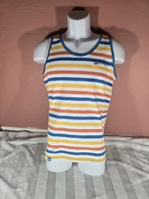 Dutch Bros Coffee Dutchwear Multicolor Retro Striped Logo Mens Tank Top S