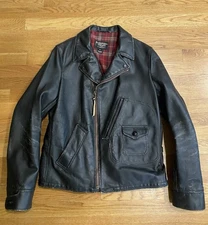 Schott NYC Perfecto PER28 Vintaged Cowhide Motorcycle Jacket Black Size Medium