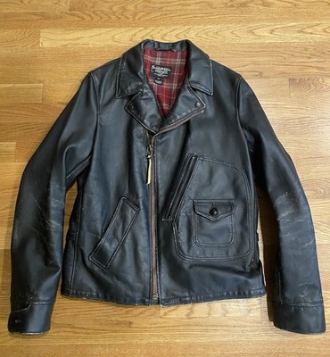 80年代SCHOTT PERFECTO バイ カータグ後期　オイルドジャケット Vintage 1980's Size L Schott Perfecto Black Motorcycle MC Leather