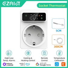 Tuya Wifi Digital Thermostat Socket 16A Precision Plug Remote Temperature Contro