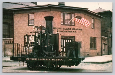 #ad Vintage Postcard Atlantic 1832 Train Baltimore amp; Ohio Museum Baltimore MD $3.99