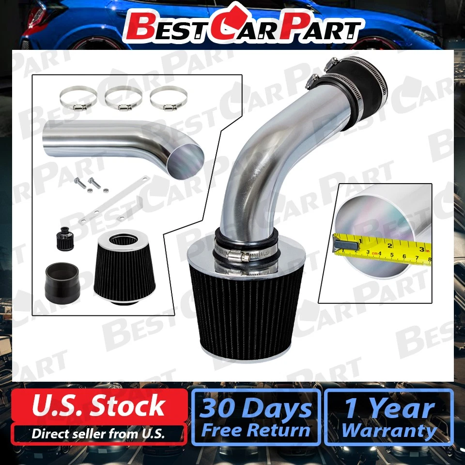 Kit de admisión de aire frío BCP BLACK 1992-1998 Jetta GLX Corrado SLC + filtro Foto 2 de 4