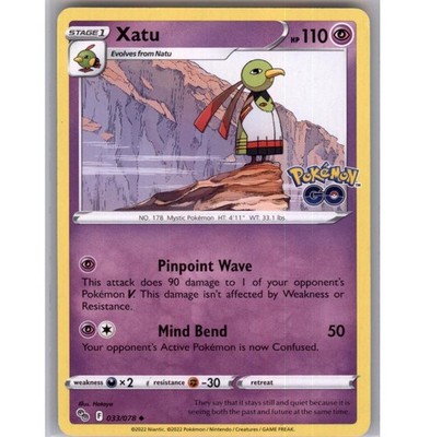 Xatu Normal Uncommon Pokemon GO 033/078 NM