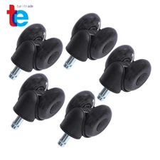 2 Inch Office Chair Replacement Casters (Set Of 5) 360° Swivel Wheels Black