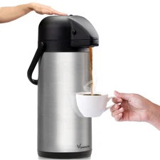Coffee Carafe for Keeping Hot - 102oz/3L Airpot Coffee Dispenser with Pump - ...