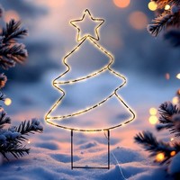 Garten Leucht Stecker Tanne 69Cm 180 Led - Weihnachten Deko Beleuchtung Batterie