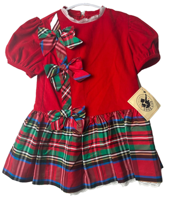 NWT Good Lad Red Velvet Christmas Holiday Dress Size Girl 4T Vintage 90s  USA D53 | eBay