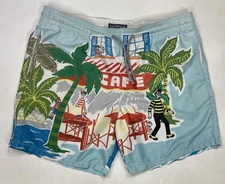 Vilebrequin Where’s Waldo All Over Print Swim Board Shorts Men XL Blue