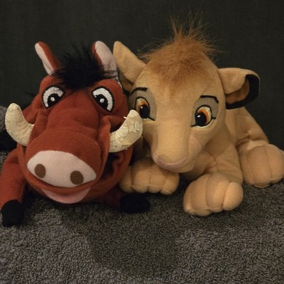 Disney Der König der Löwen, Pumba, Simba Plüsch, 90er, offizielles Stofftier 6 Zoll Beanie 