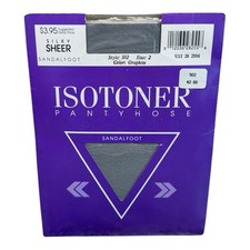 1988 Isotoner Pantyhose Silky Sheer Sandalfoot Style 502 size 2 Graphite