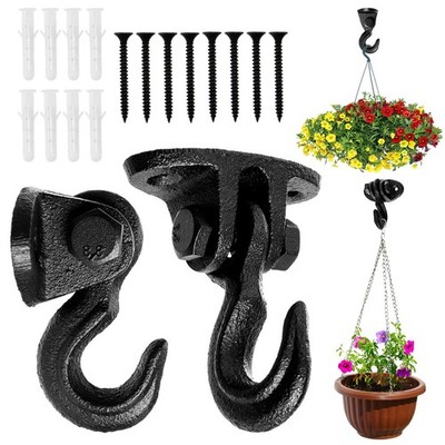 2 Pack Cast Iron Ceiling Hook, Heavy Duty Rustic Wall Hangers, Vintage Decora...