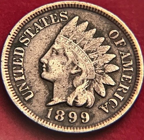 1899 Indian Head Cent Penny VG Fine Details LIBERTY JC1371
