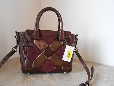 Coach 55511 Swagger 21 Oxblood Bronze Canyon Quilt Mixed Leather