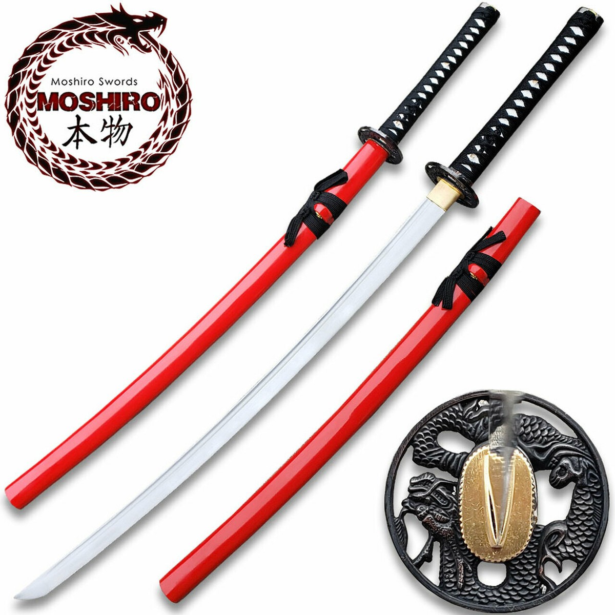 Red Moshiro Honmono Functional Japanese Sword Sengoku Warrior