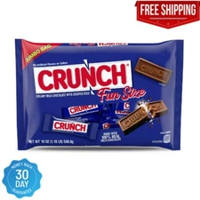 Crunch Milk Chocolate and Crisped Rice, Fun Size Candy Bars, 19 oz, Single Jumbo