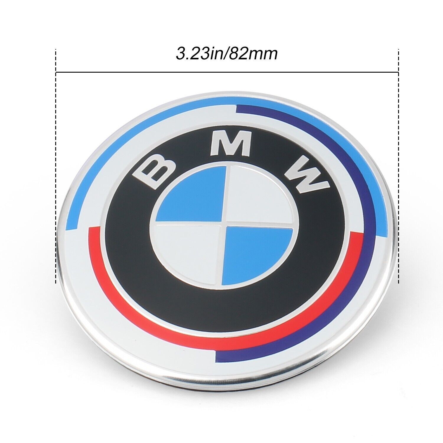 For BMW 82mm Car Front Engine Cover Badge Emblem Hood BMW 50th Anniversary Logo