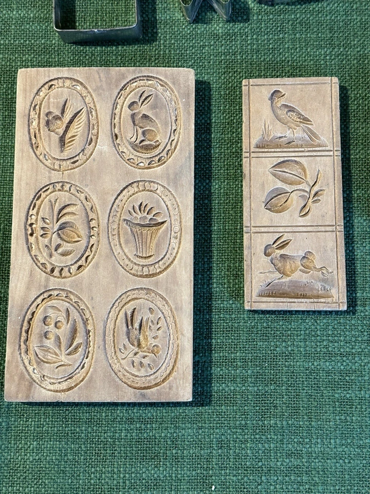 Antike Backformen Set, Spekulazius, Plätzchen, Knetmasse, Spielzeug - Bild 3 von 4