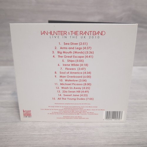 IAN HUNTER & THE RANT BAND - Live In The UK 2010 CD Digipak 2014 Rant Records - Picture 3 of 4