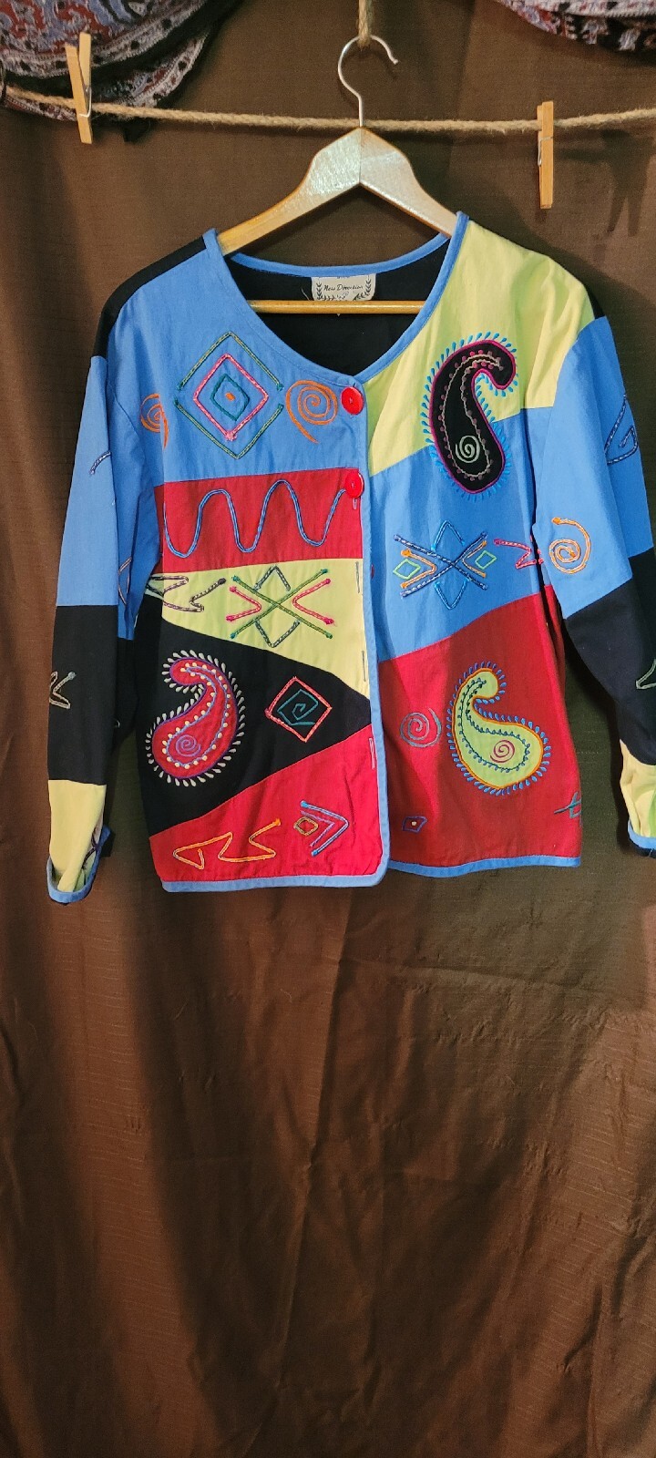 VTG New Direction SZ SMALL Patchwork Embroidered … - image 1