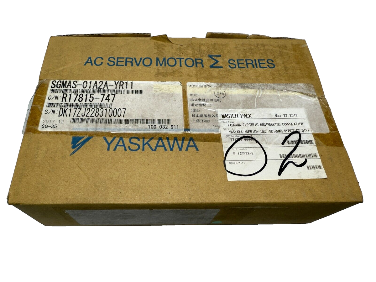 YASKAWA SGMAS-01A2A-YR11 - Servo Motor, AC Servo, 100W, Sigma III