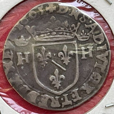 PRINCIPALITY OF DOMBES. HENRI II. Beautiful Teston Silver Coin, 1605. Condition VF