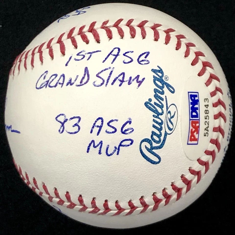 Fred Lynn full name autograph 9-inscription signed Stat MLB Baseball PSA COA - Image 3 of 4