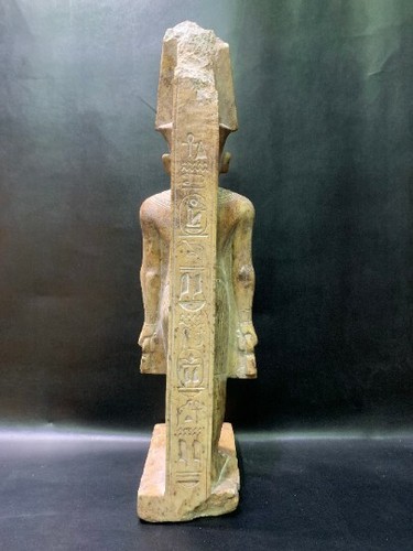 Fantastic AMUN-RA (god of the sun) standing, Carefully made from the Lime stone - Picture 4 of 7