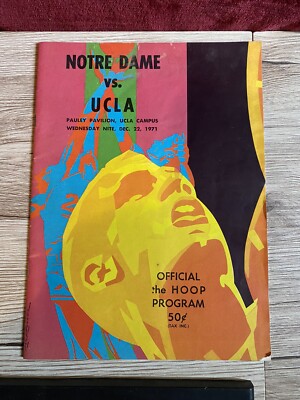 Official the Hoop Program UCLA Notre Dame 1971 Pauley Pavilion