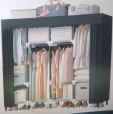 Lokeme Portable Wardrobe Closet PWC0002 67" X 17.7" X 69"Black