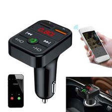 Car Wireless Bluetooth5.0 FM Transmitter MP3 Player Dual USB Car Charger Adapter