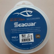 Seaguar Blue Label 15 lb Clear 100 Fluorocarbon Fishing Leader 25 yds