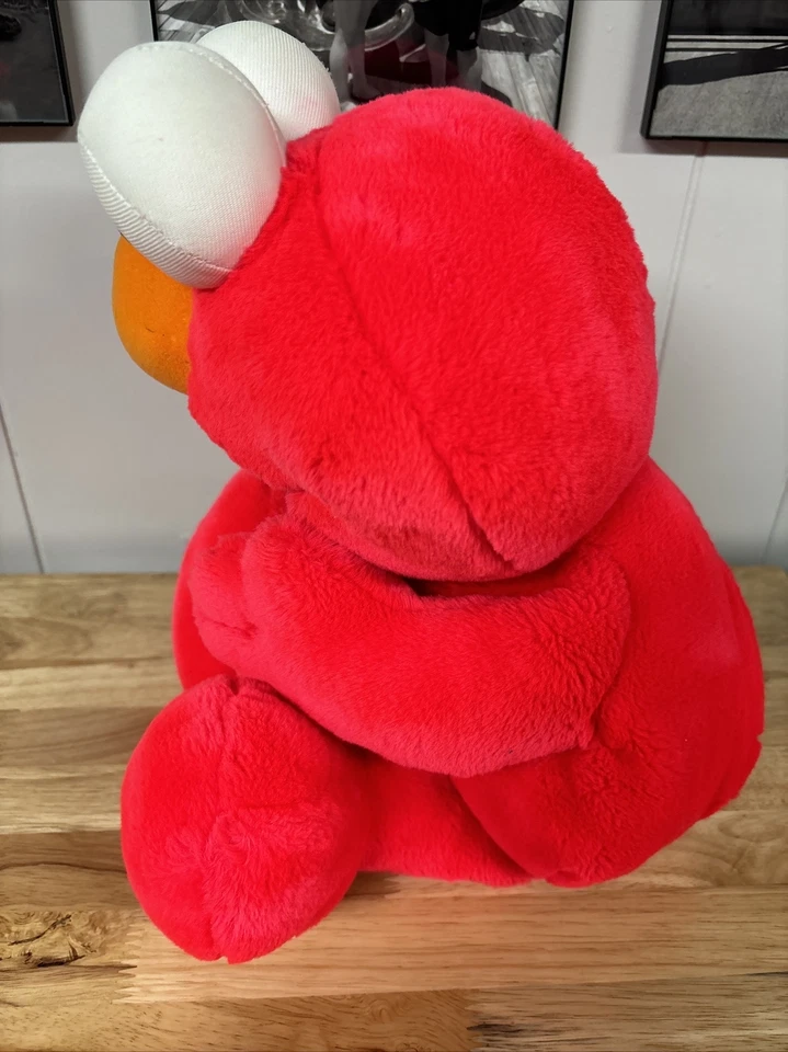 Elmo 填充动物毛绒 22 英寸芝麻街娃娃红色玩具柔软 1995 年 TYCO 复古 — 第 2/4 张图片