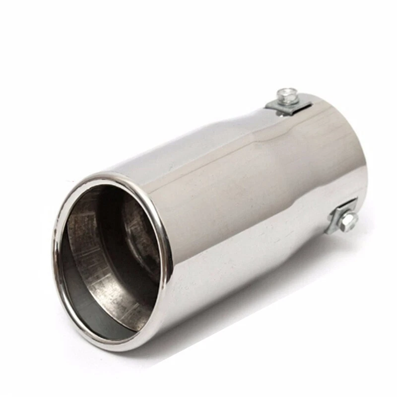 Car Exhaust Muffler Tip Round Stainless Steel Pipe Chrome Exhaust Tail Muffler - Image 2 of 4