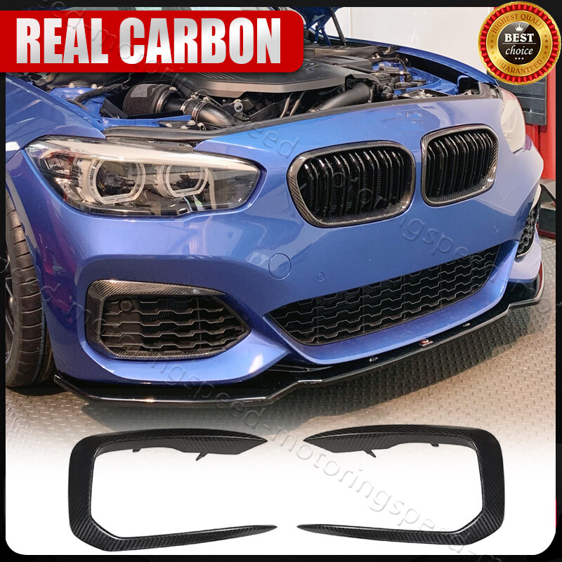 Real Carbon Fiber Front Bumper Vent Cover Canard Replace For BMW