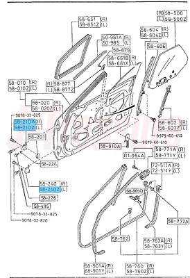MAZDA RX-7 Convertible FC3C Genuine Up Door Hinge RH LH & Low Door