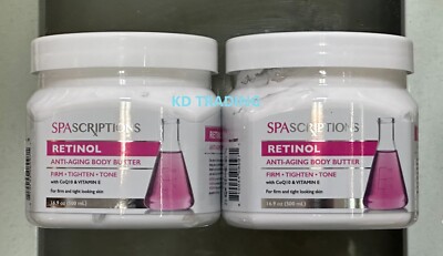 (2-Pk) SPASCRIPTIONS ~ RETINOL Anti-Aging Firm Tone BODY BUTTER CoQ10 Vitamin E