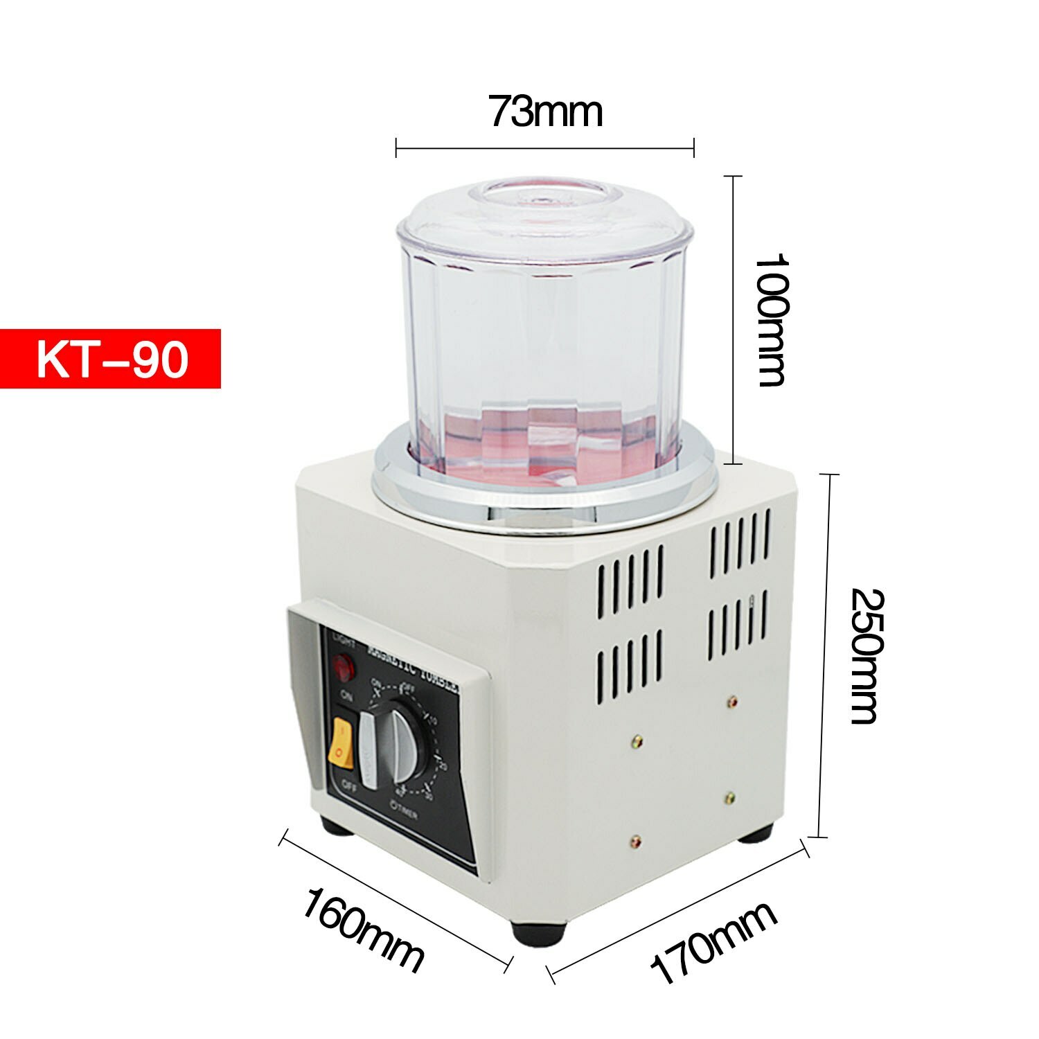 110V/220V KT-90 Magnetic Tumbler Mini Jewelry Polisher Finisher Finishing Machin