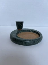 Green Marble Wine Bottle Coaster Holder With Stopper Stopper Cork Vintage Bar