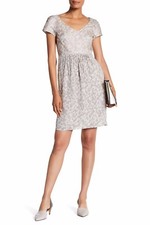 NEW Max Mara Fetta Silk Floral Dress- Sand US 12 415 DD142
