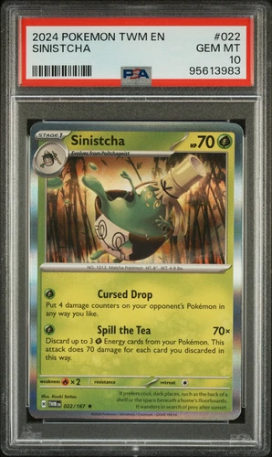 2024 POKEMON TWILIGHT MASQUERADE TWM EN #22 SINISTCHA - PSA 10 POP 11