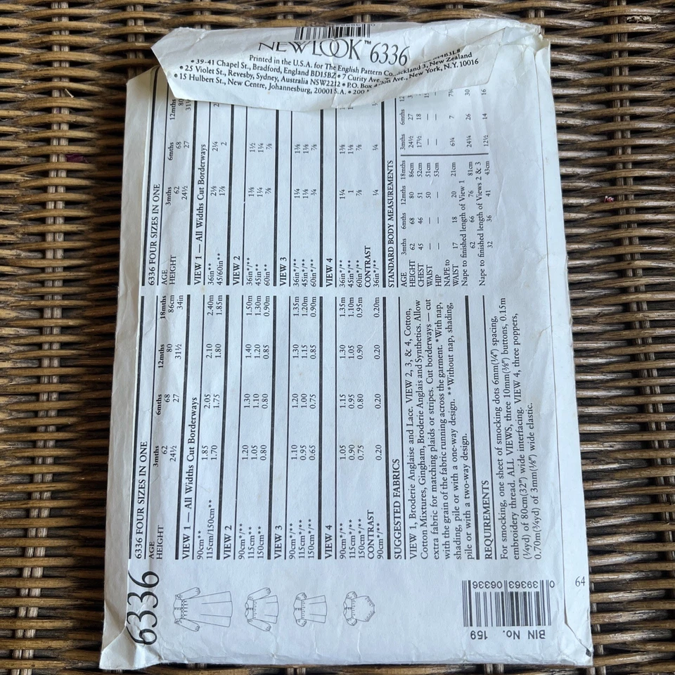 Vtg New Look 6336 Sewing Pattern Infant 3-18 Months Dresses Uncut - Image 2 of 3